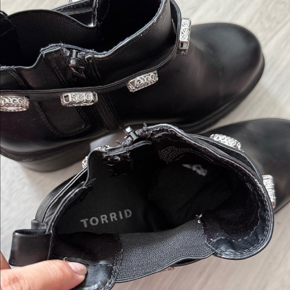 Torrid Black Ankle Boots with Jewel Accents - Picture 4 of 7